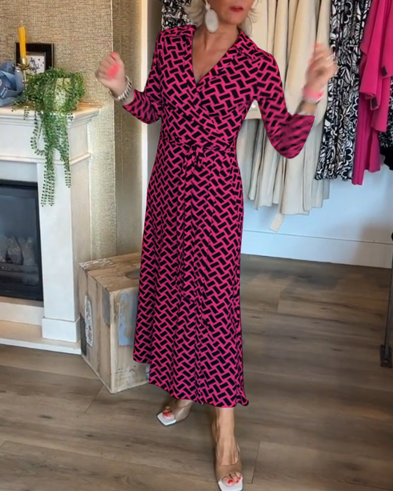 Klänningar med slimming funktioner och tryck