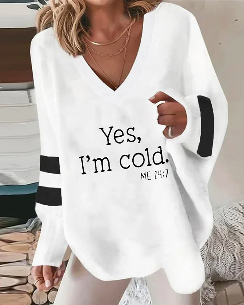 Randig topp med långa ärmar