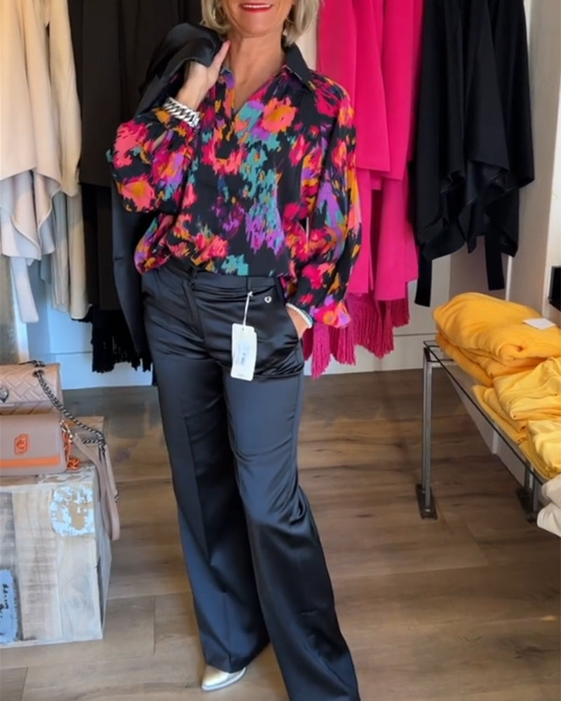 Elegant långärmad blus med personligt tryck