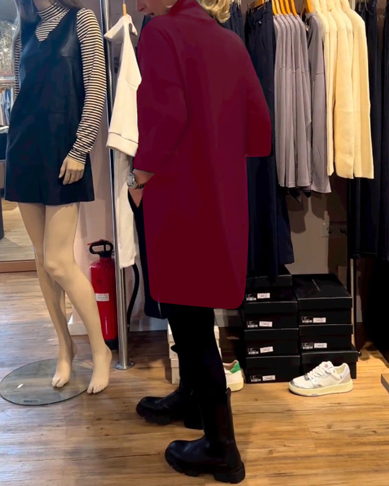 Enfärgad klänning med rund halsringning