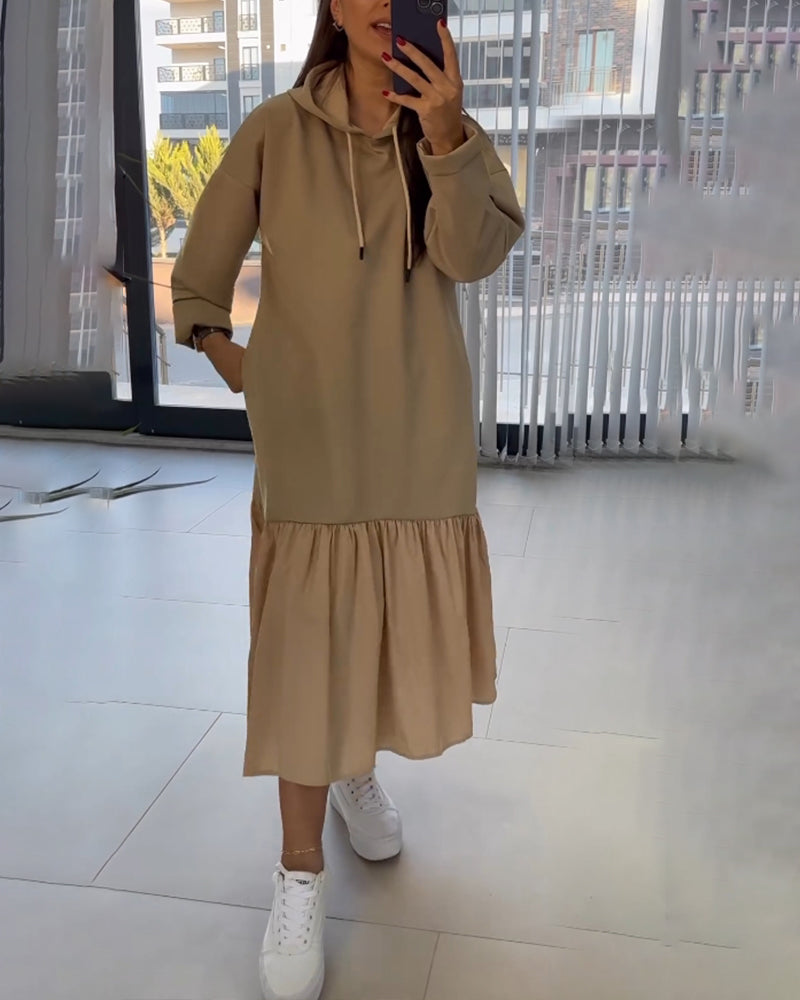 Långärmad Klänning Med Fickor