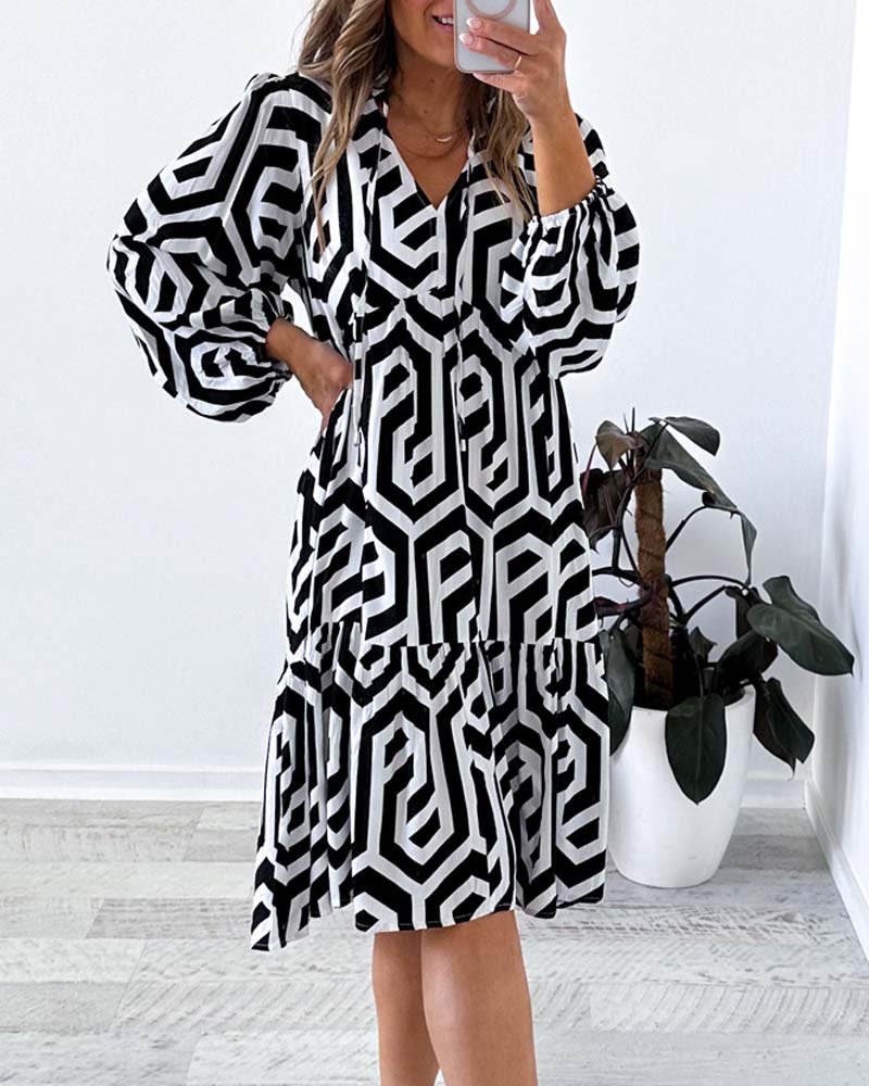 Klänningar med lediga stilar och tryck