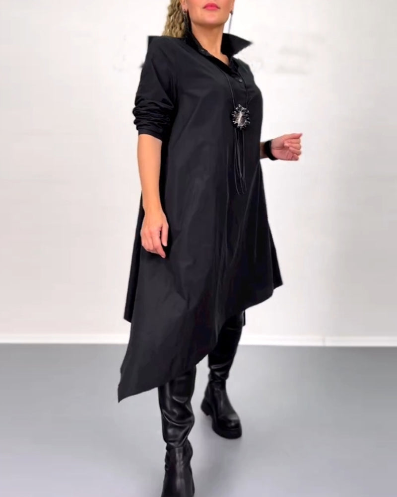 Enfärgad oregelbunden avslappnad klänning