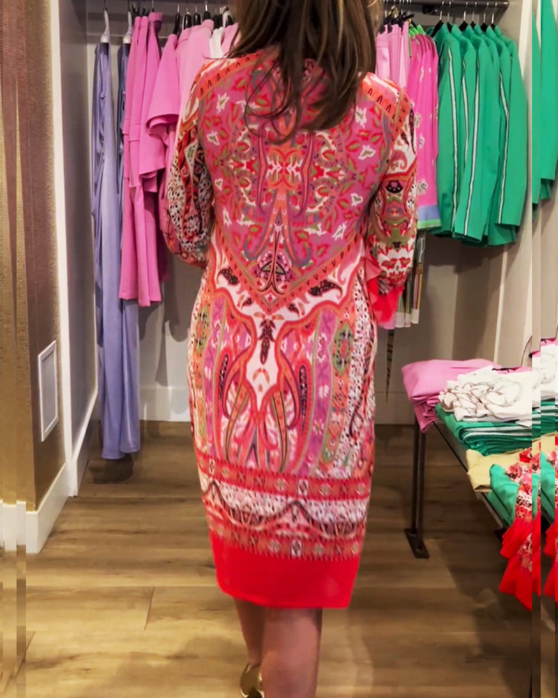 Klänning med volang ärm