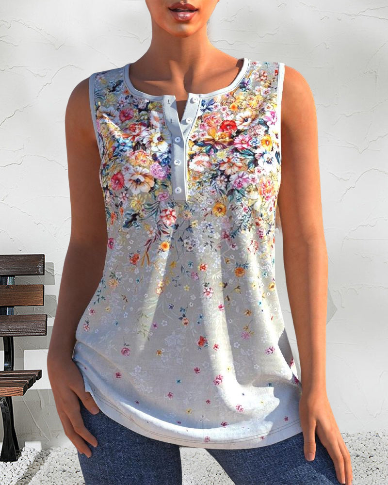 Casual tank topp i blommönster