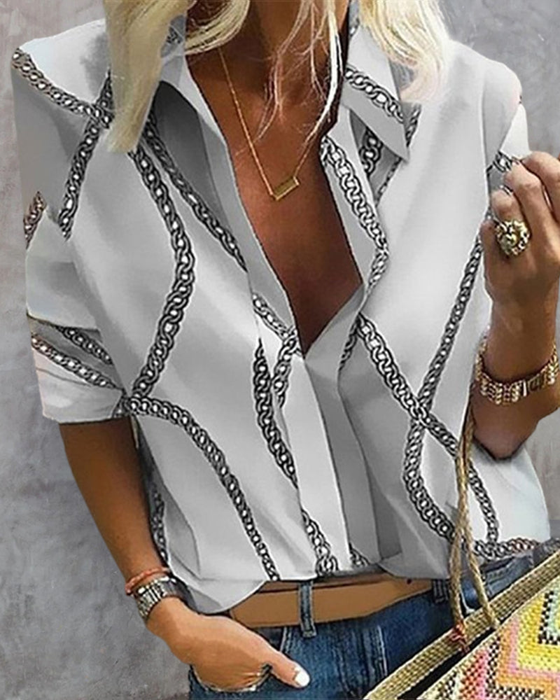 Lös skjorta med tryck