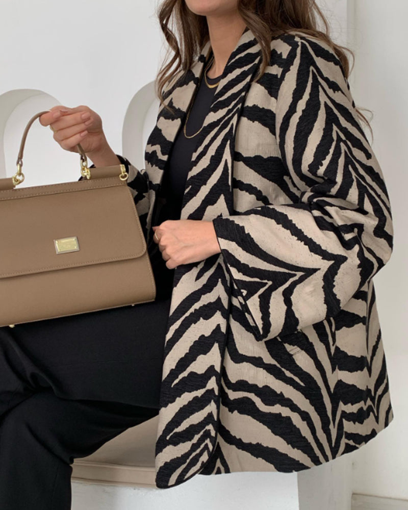Elegant kappa med zebratryck