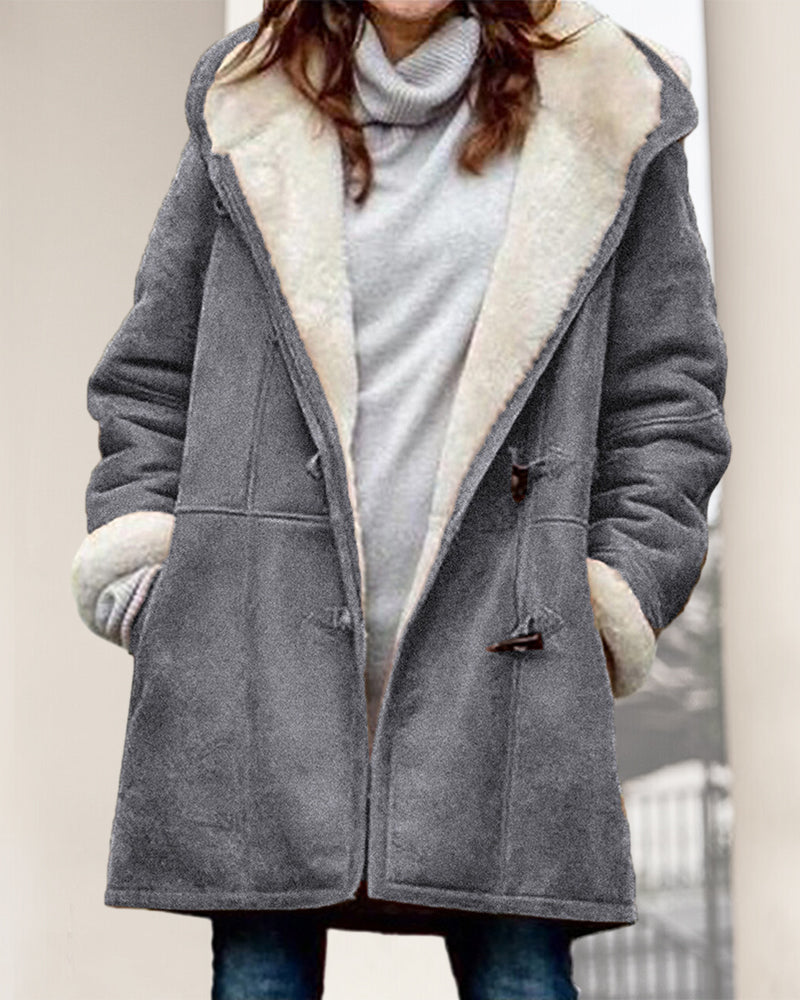 Solid casual kappa med huva
