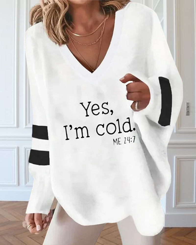 Randig topp med långa ärmar