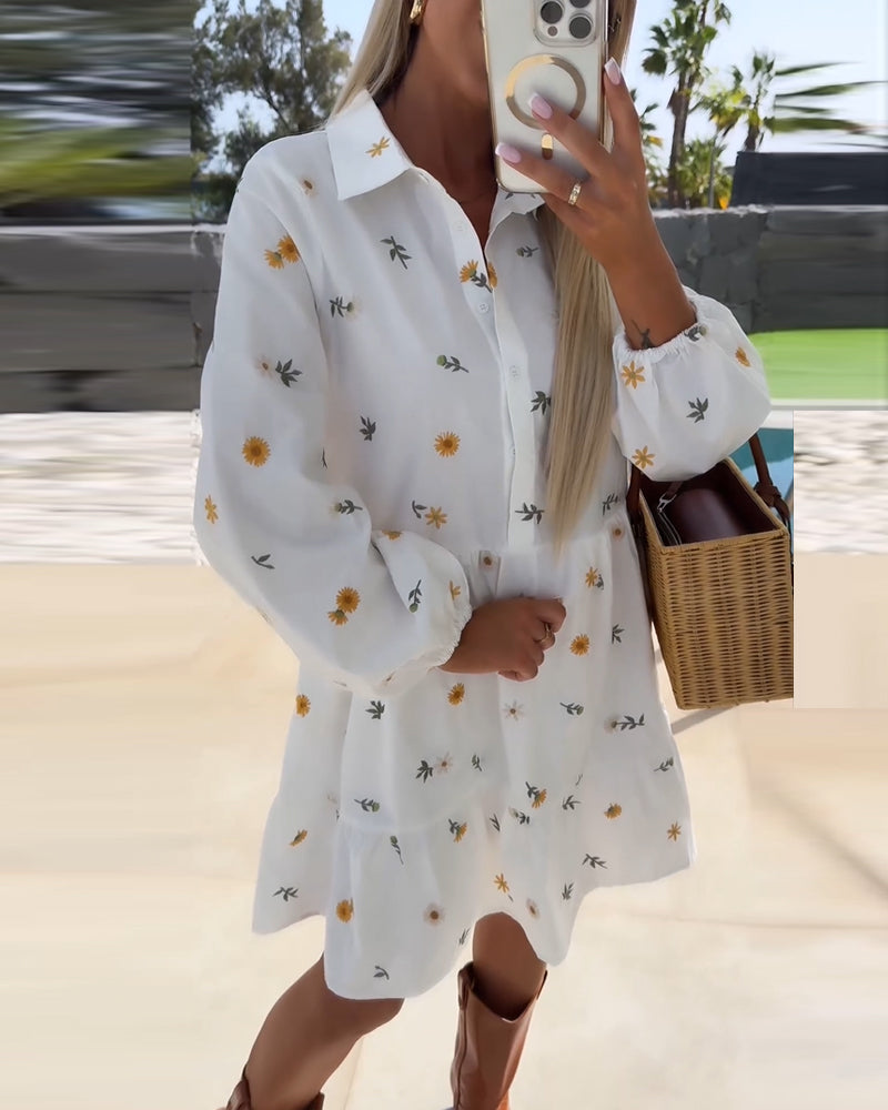 Klänning med lös passform och skjortkrage