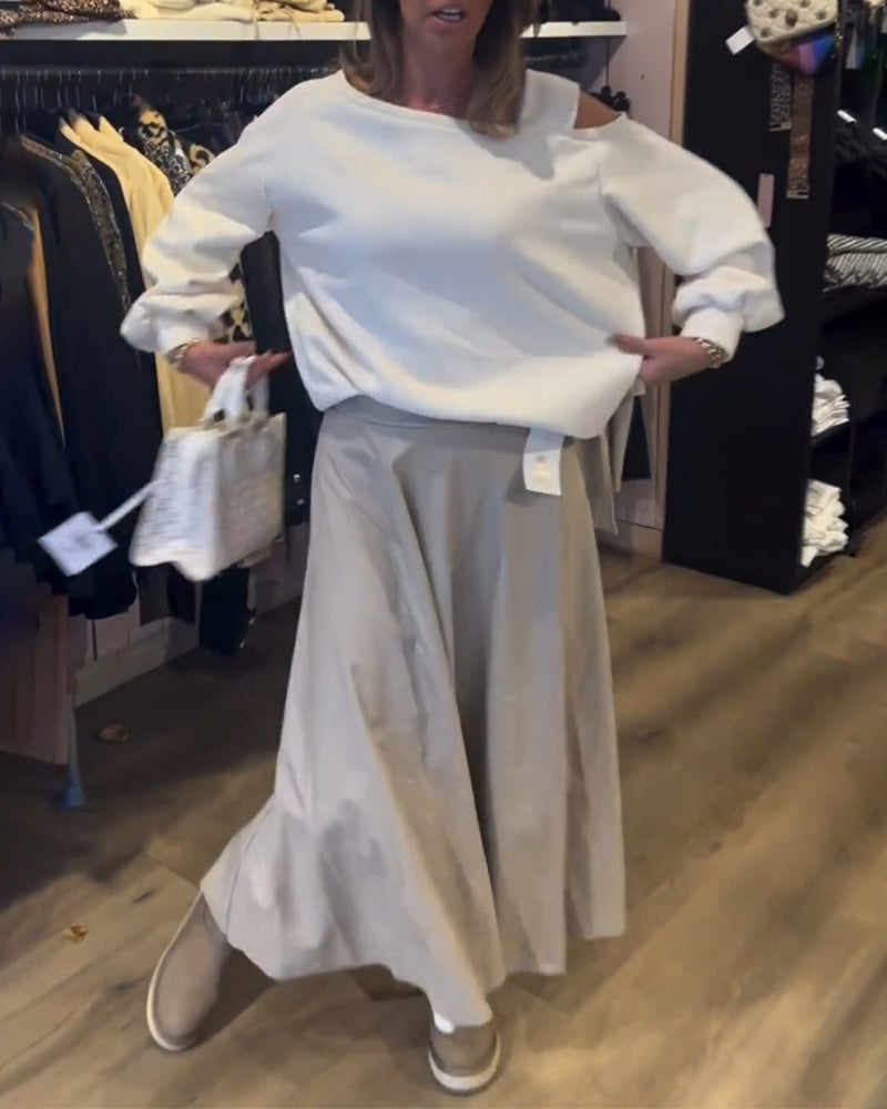 Enkel sweatshirt med kalla axlar