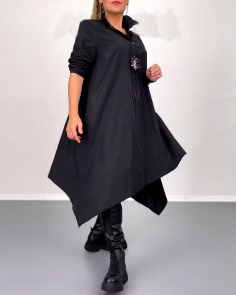 Enfärgad oregelbunden avslappnad klänning