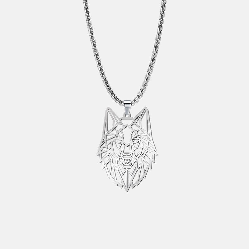 Antonios Wolf Pandant rostfritt stål halsband