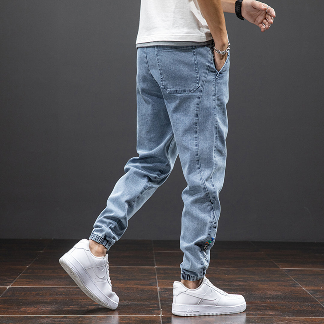 FRANKO - Joggerbyxor i denim