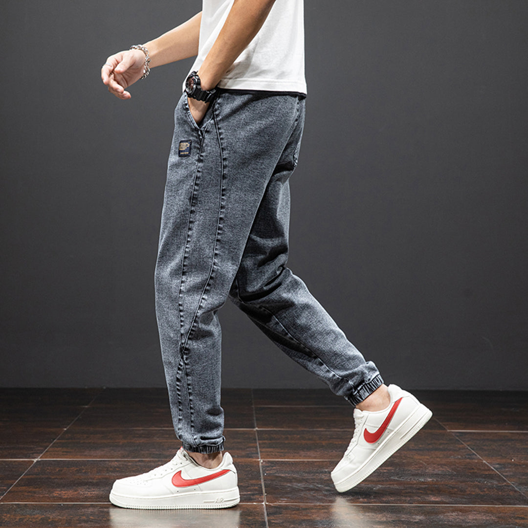 FRANKO - Joggerbyxor i denim