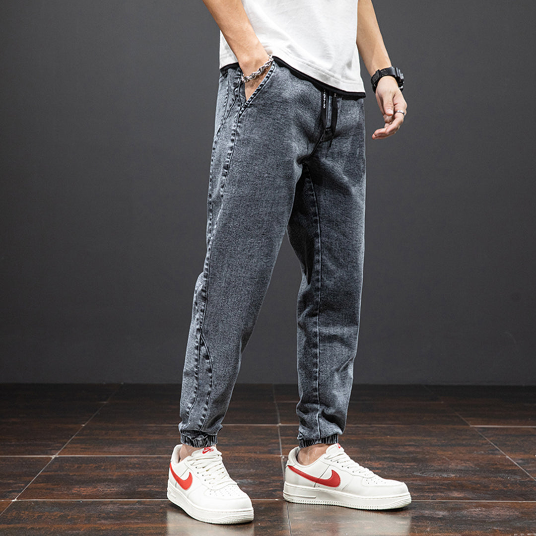 FRANKO - Joggerbyxor i denim