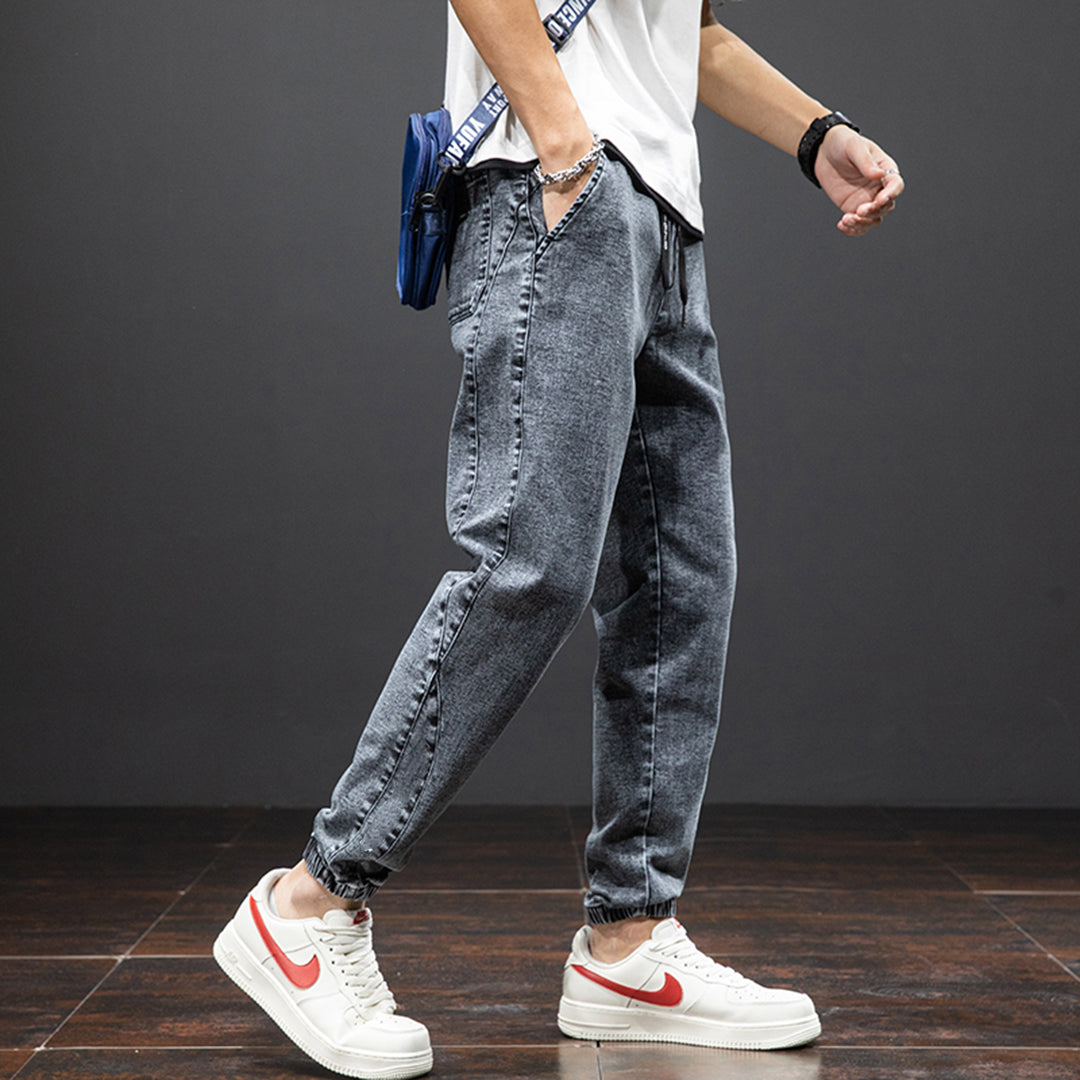 FRANKO - Joggerbyxor i denim