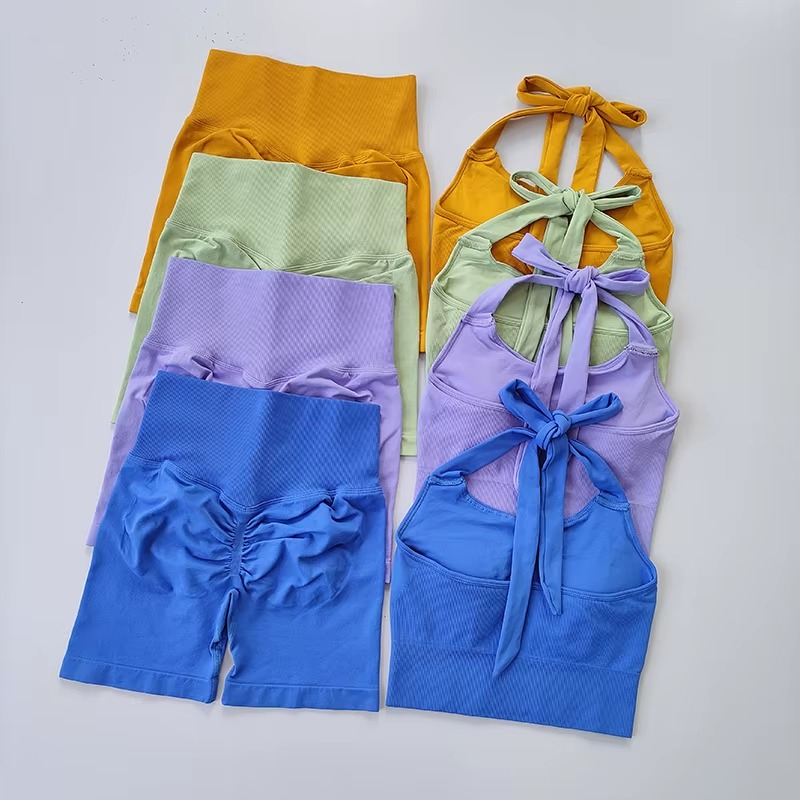 Peach Lift Träningsset – Sport-BH & Shorts med Figurformande Passform