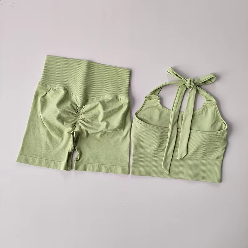 Peach Lift Träningsset – Sport-BH & Shorts med Figurformande Passform