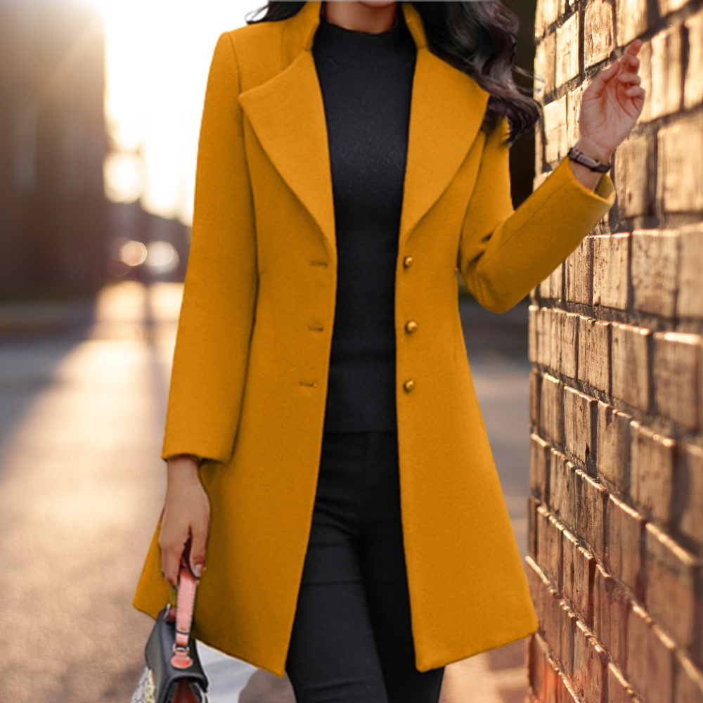 Rowan - Elegant solid lång jacka