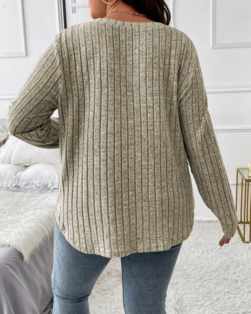 Enfärgade blusar med lång ärm