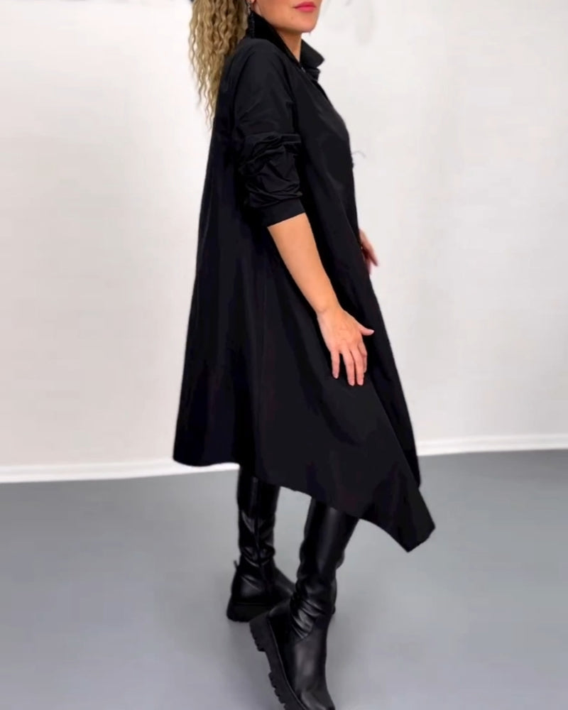 Enfärgad oregelbunden avslappnad klänning