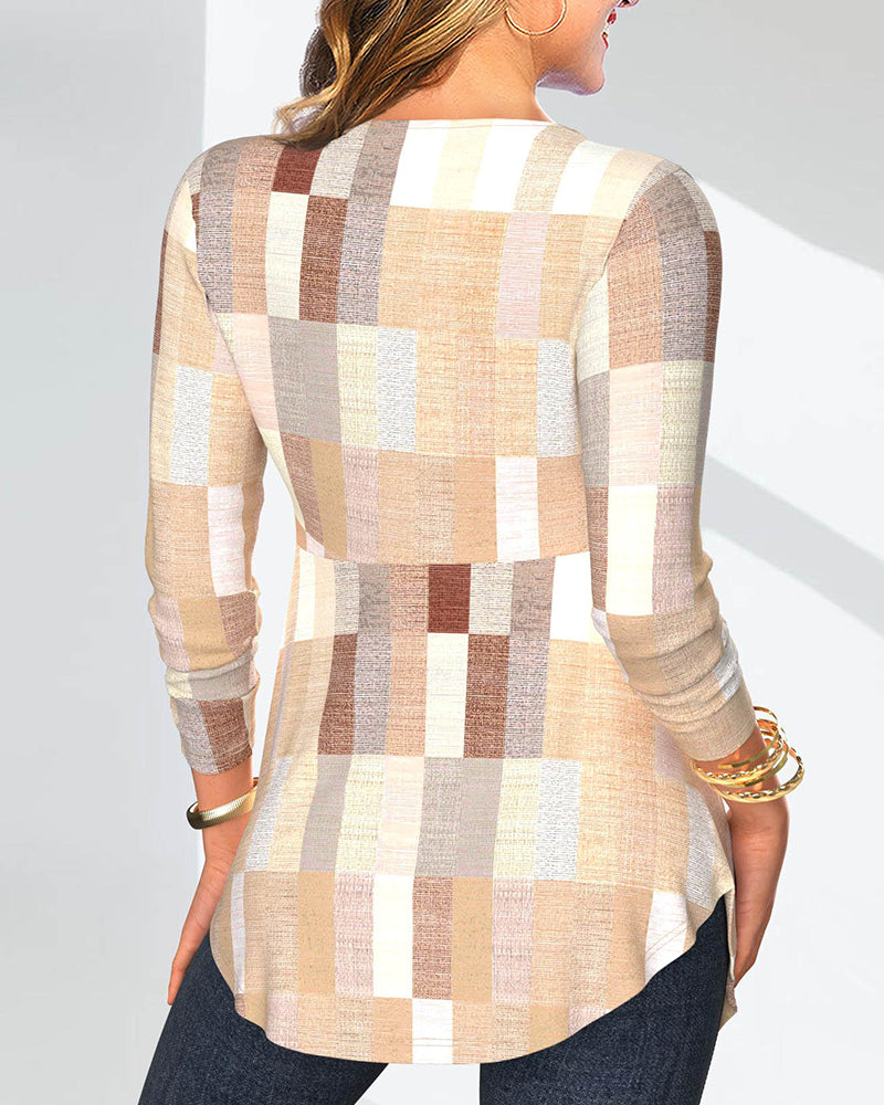 Falsk 2 i 1 topp med  geometrisk tryck