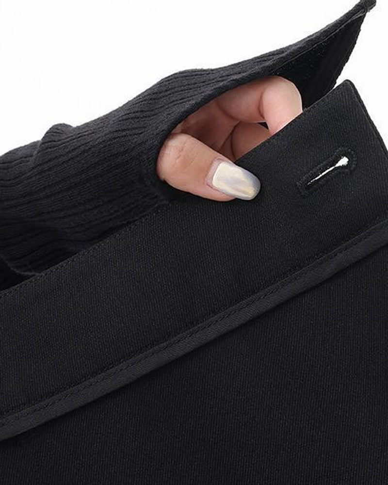 Oregelbundna lapptäckta enfärgade byxor