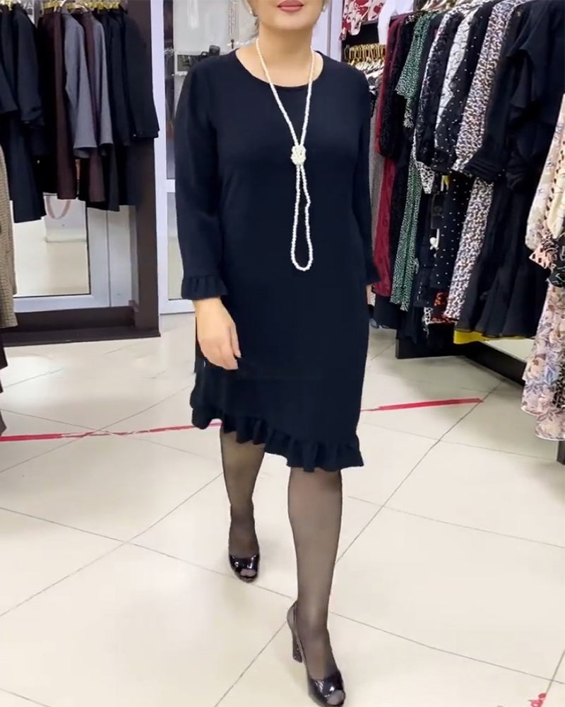 Patchwork volang enfärgad klänning