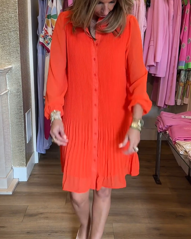 Kvinnors solid patchwork-veckad klänning