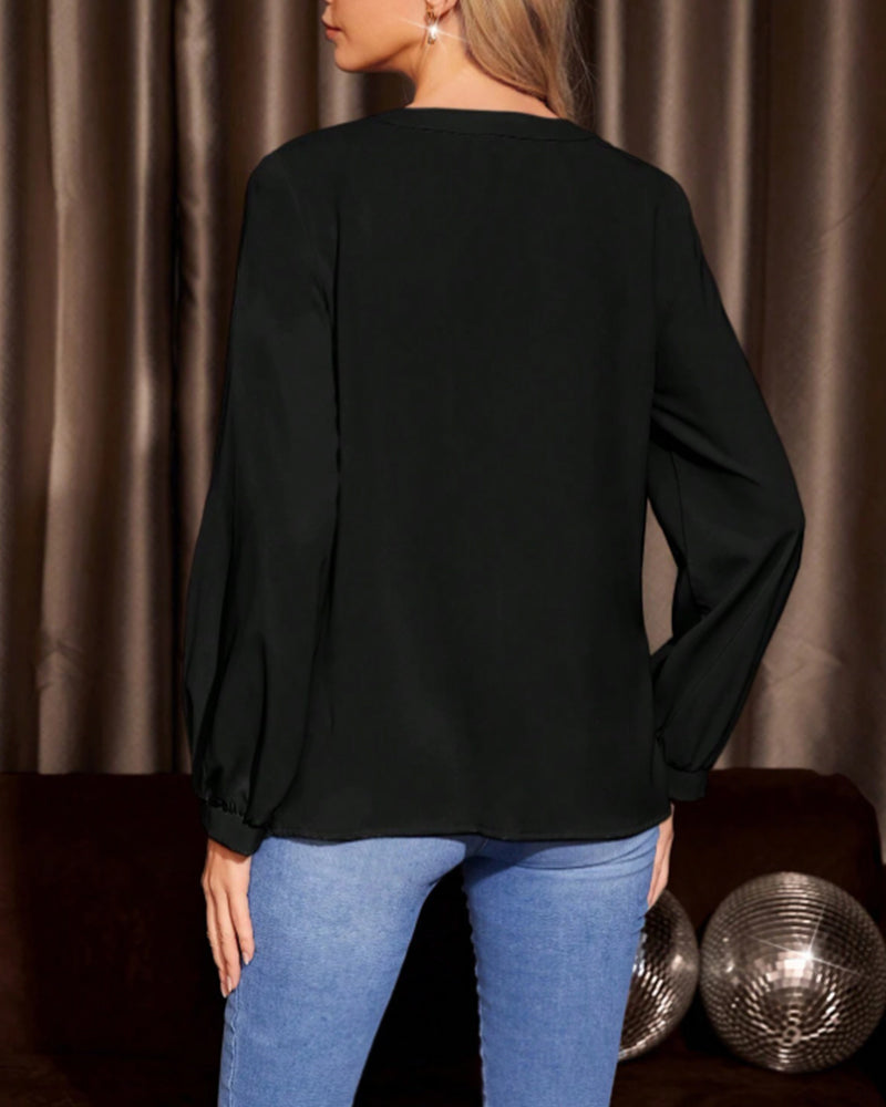 Sydd paljett enfärgad elegant topp