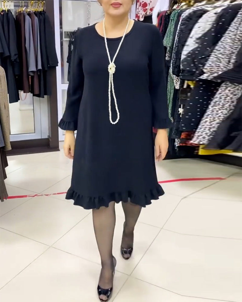 Patchwork volang enfärgad klänning