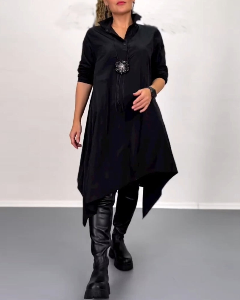 Enfärgad oregelbunden avslappnad klänning