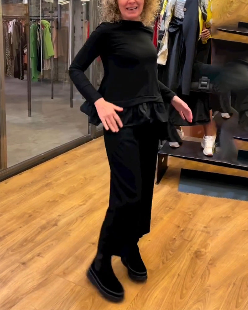 Patchwork volang enfärgad topp