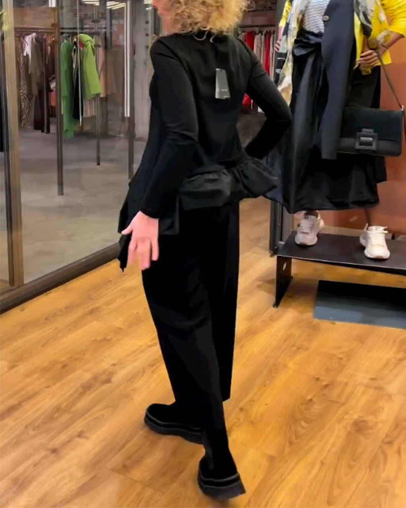 Patchwork volang enfärgad topp