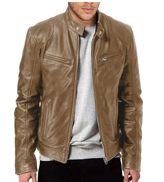 Slim Fit motorcykeljacka för män
