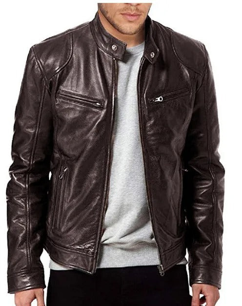 Slim Fit motorcykeljacka för män