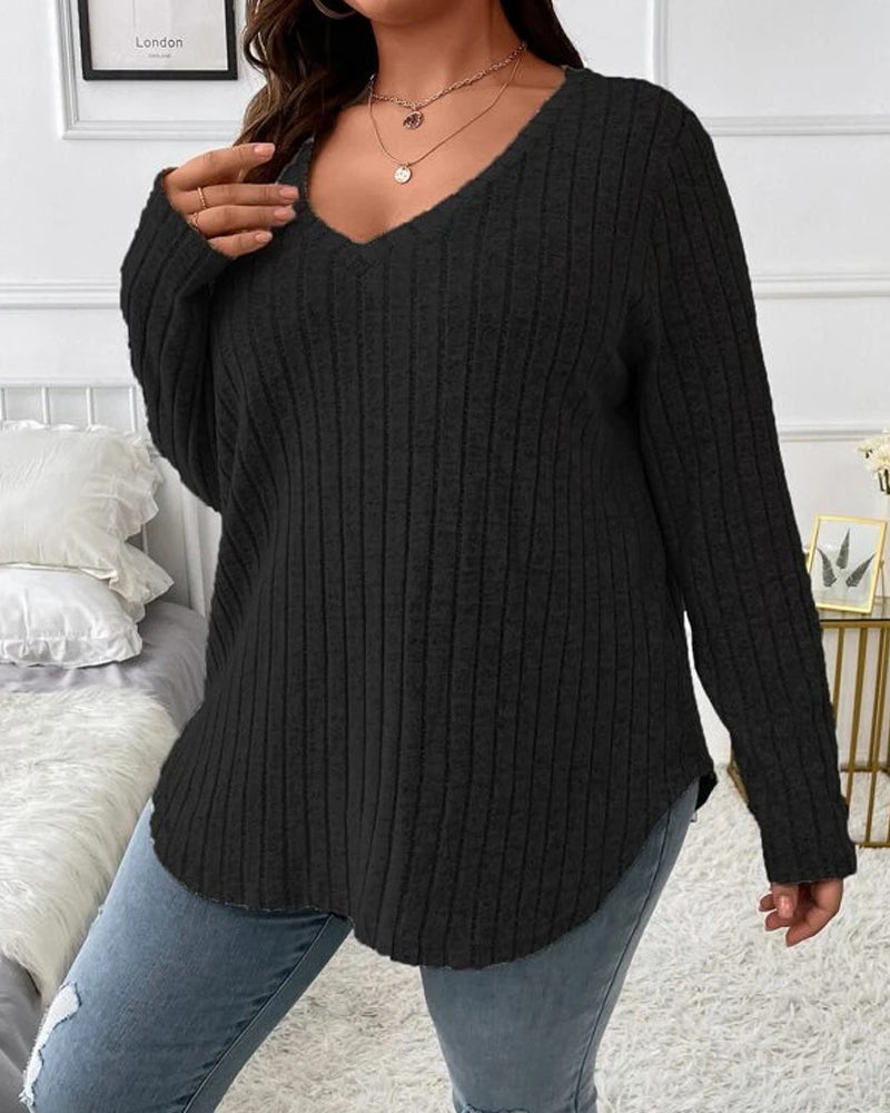 Enfärgade blusar med lång ärm