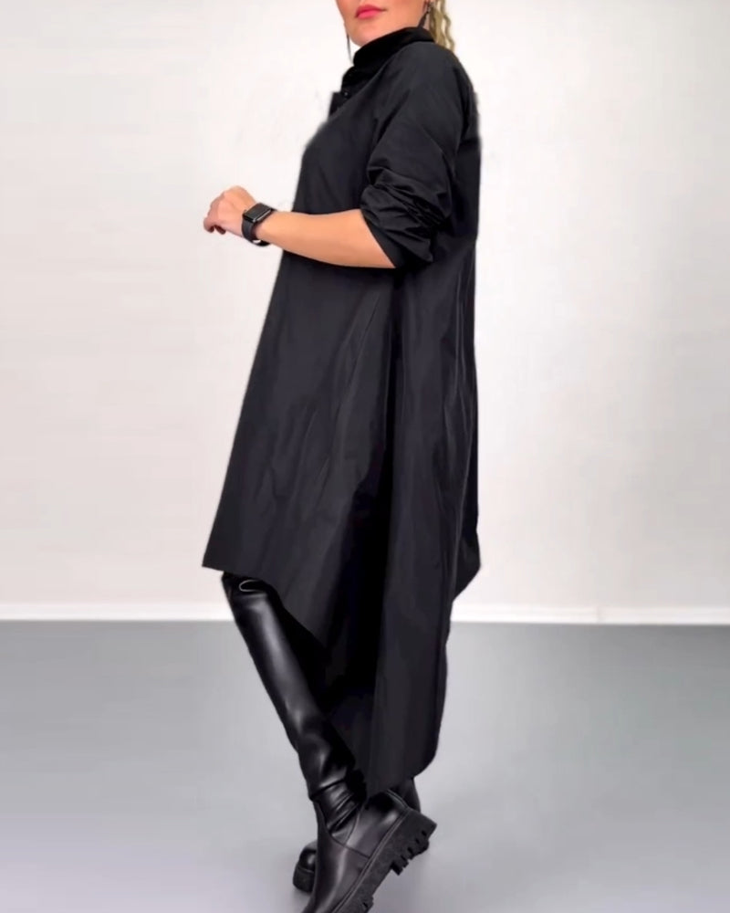 Enfärgad oregelbunden avslappnad klänning