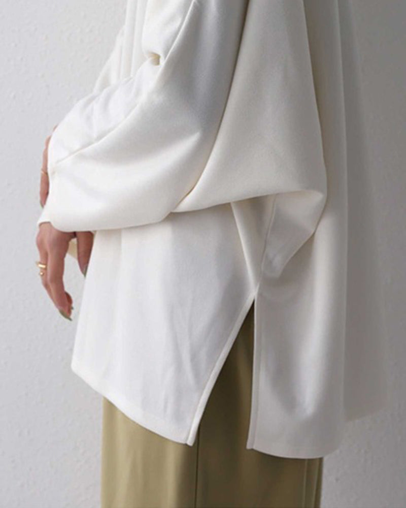 Lös v-ringad enfärgad topp