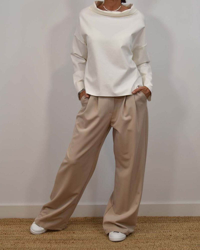 Långärmad enkel avslappnad topp