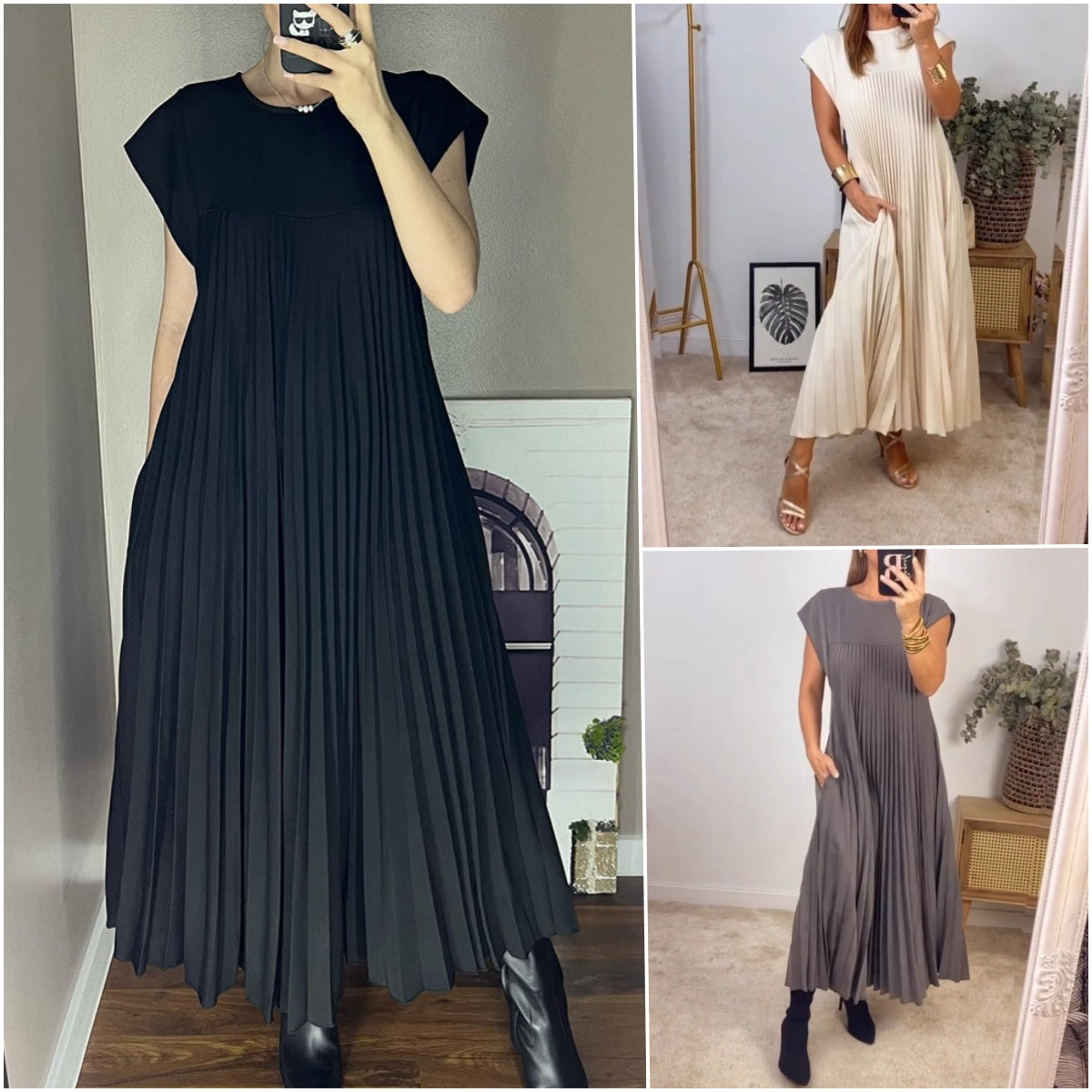 Ärmlös plisserad chic till perfektion