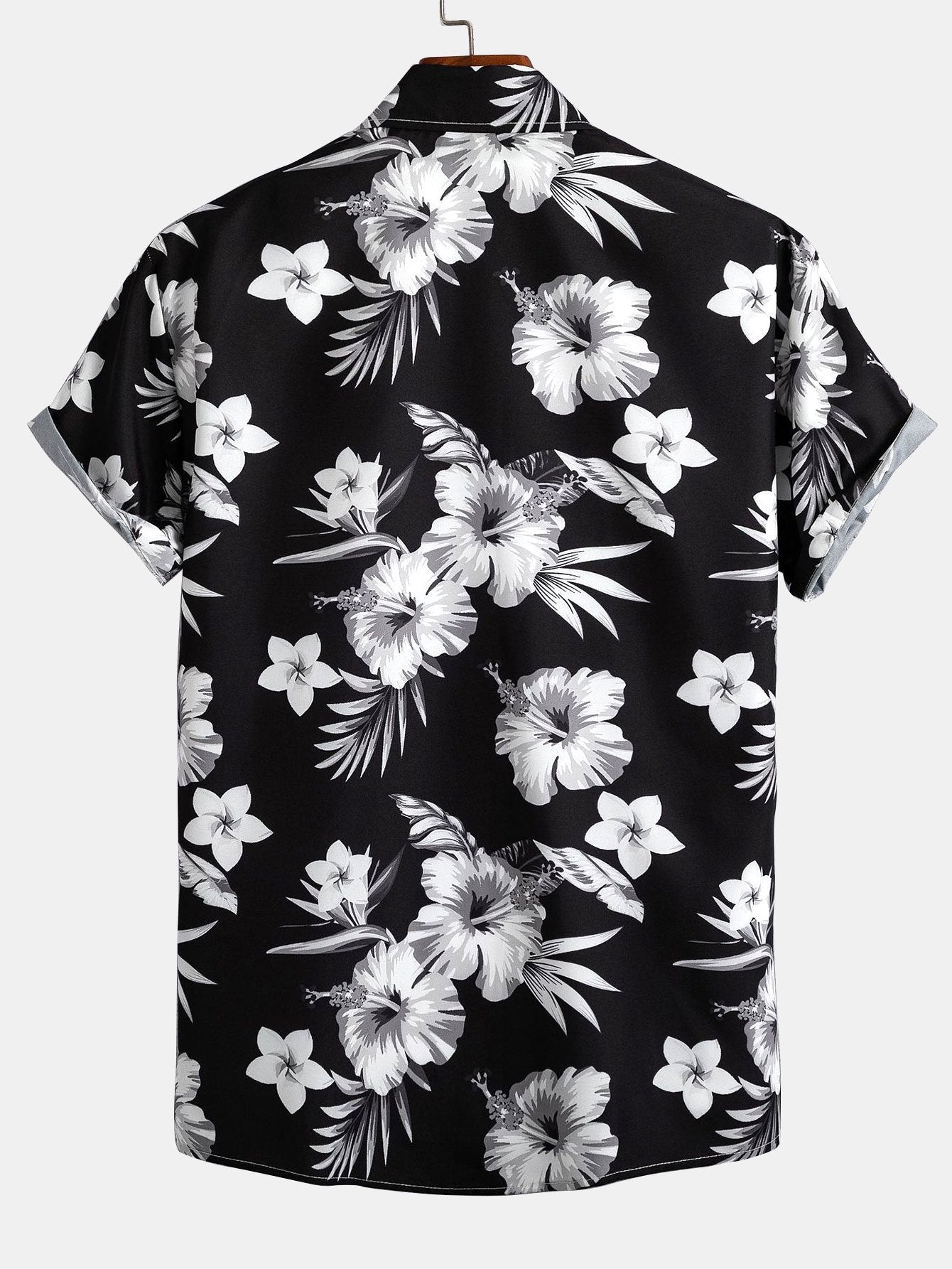 Tropisk blommig skjorta med knapp upp och badshorts