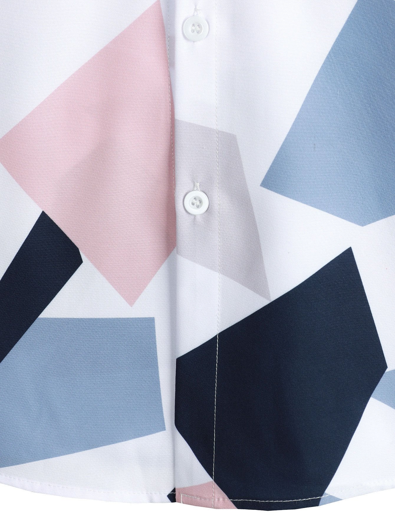 Skjorta med knapptryckning med geometriskt tryck med ficka och korta badshorts