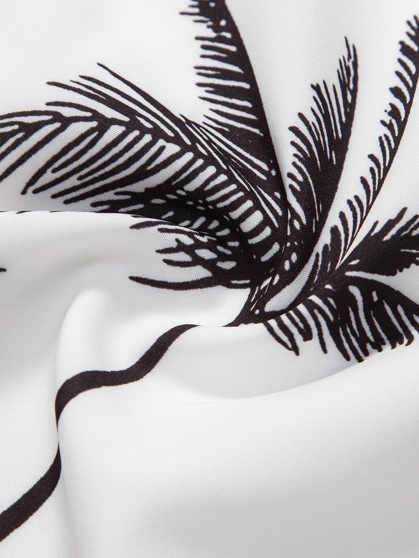 Palm Tree Print Button Up Skjorta & badshorts
