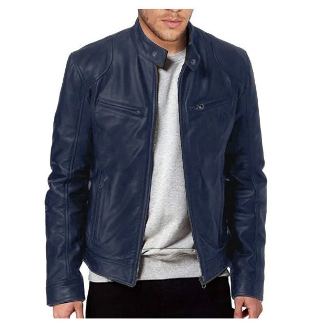 Slim Fit motorcykeljacka för män