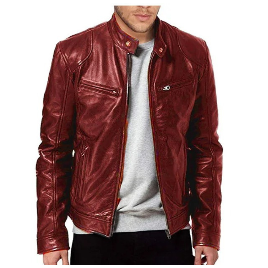 Slim Fit motorcykeljacka för män