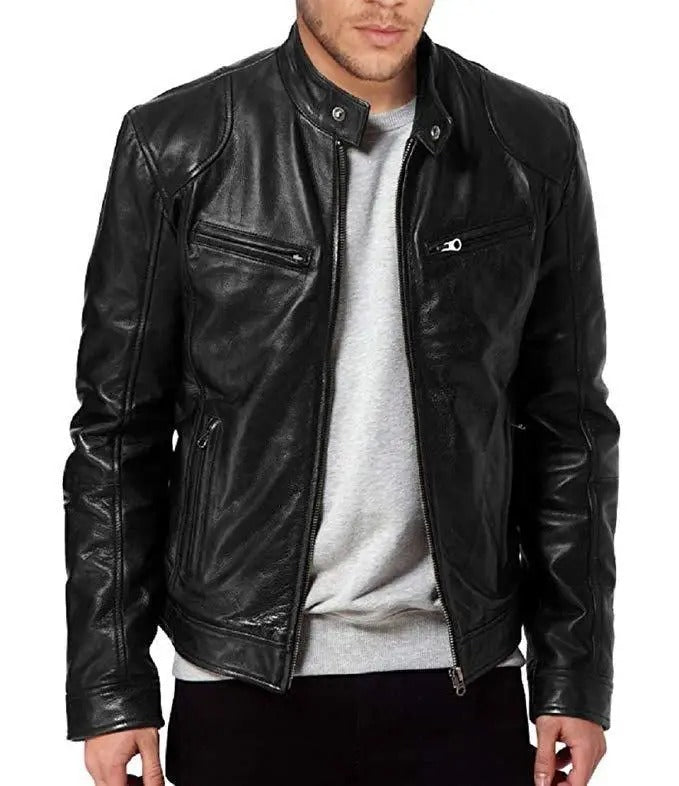 Slim Fit motorcykeljacka för män