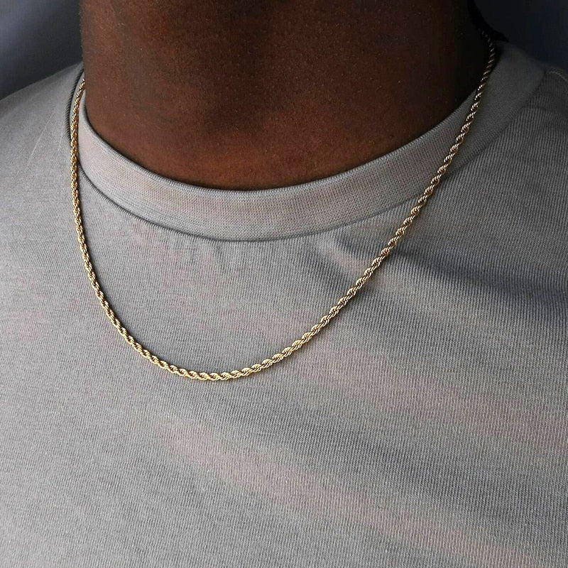Antonios kubansk rostfritt stål halsband män