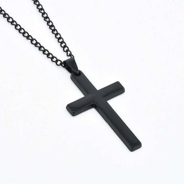 Antonios Cross rostfritt stål halsband Män